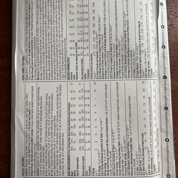 2 Patterns-Simplicity 8719-Steampunk Gothic Vampire And McCall’s 3874-Can Can - Picture 3 of 5